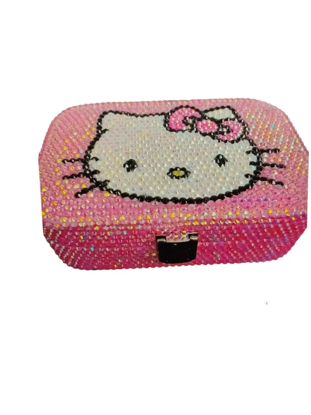 Hello Kitty Bedazzled Jewelry Box Earrings and Rings